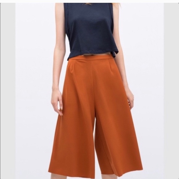 zara orange trousers